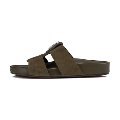 Christian Louboutin CLotin Dhabubizz Leather Slide 'Fashion Open Toe Brown'