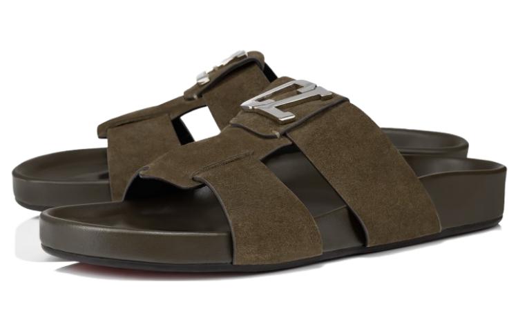 Christian Louboutin CLotin Dhabubizz Leather Slide 'Fashion Open Toe Brown' 圖 3