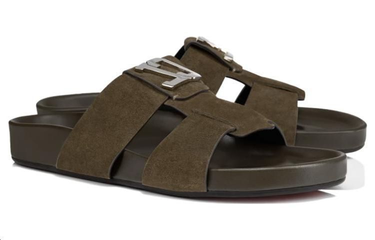 Christian Louboutin CLotin Dhabubizz Leather Slide 'Fashion Open Toe Brown' 圖 4