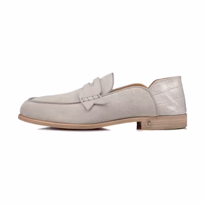 Christian Louboutin CLUB C Low 'Grey Leather Slip-On'