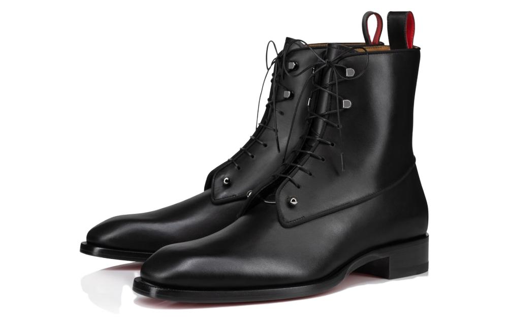 Shop Christian Louboutin CLUB PLATINUM Leather Ankle Boot 'Black' 3230442BK01