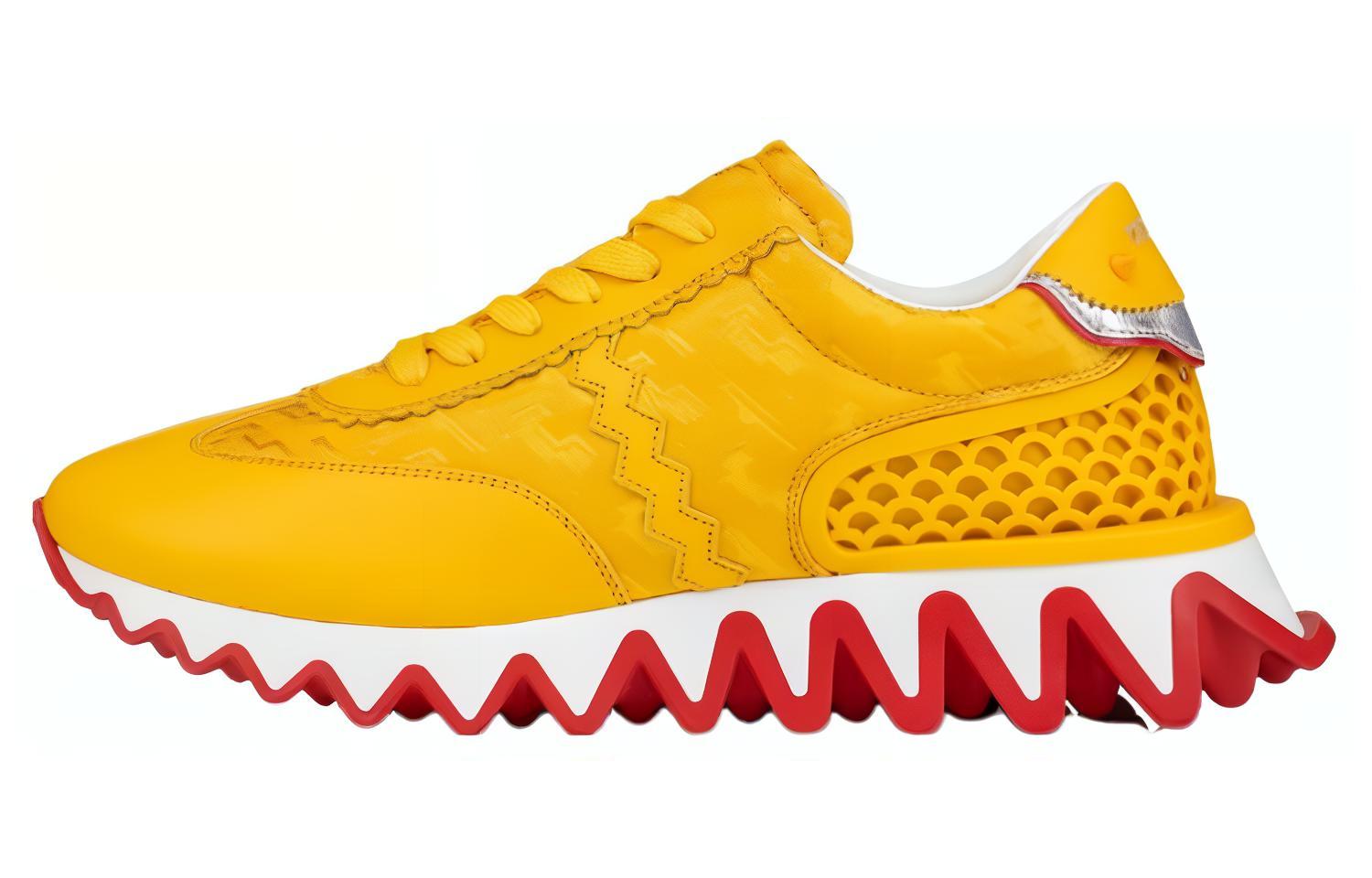 Christian Louboutin CLUB PLATINUM Leather Comfort Lace-Up Low 'Yellow' 3230863Y361