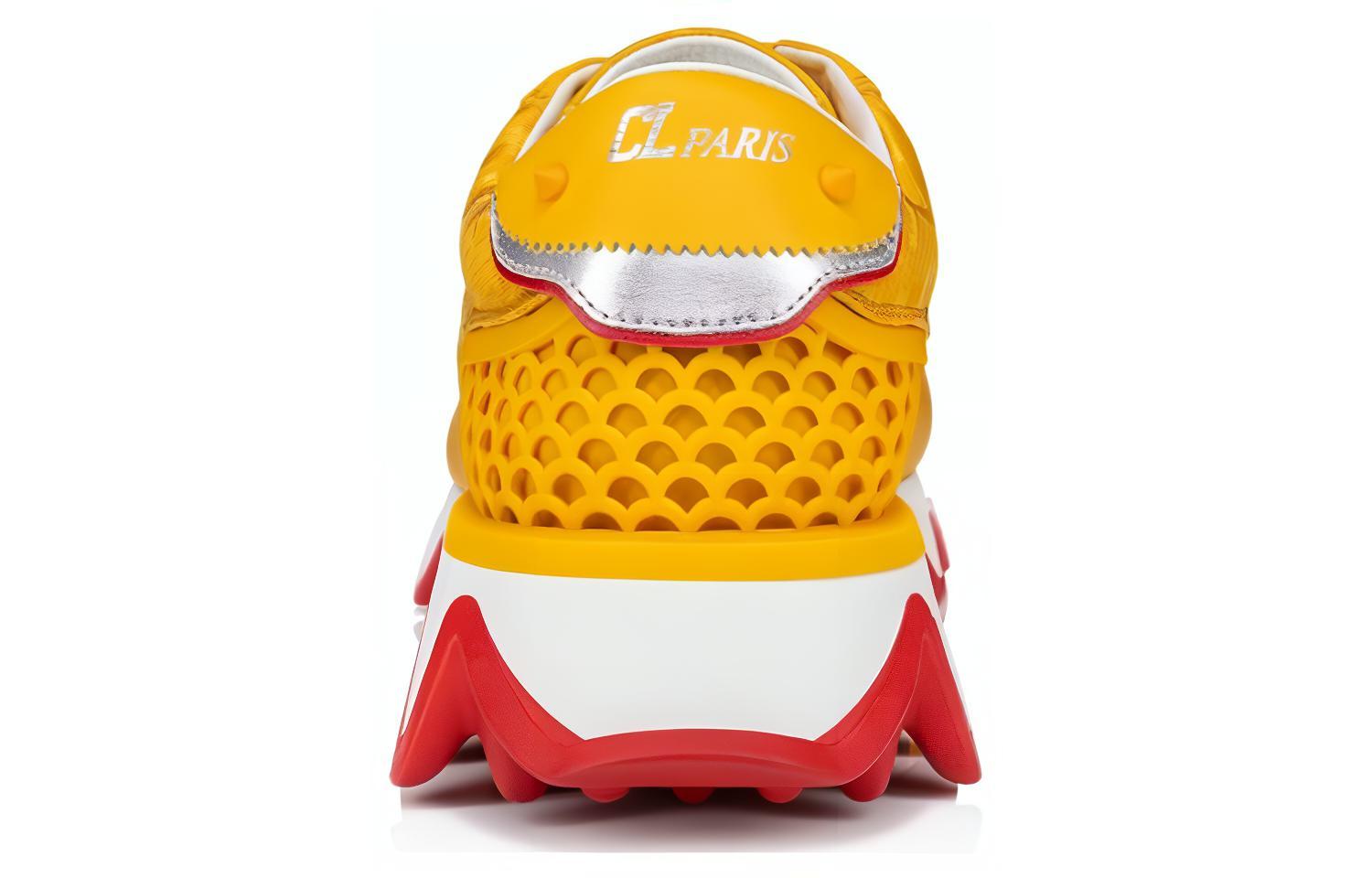Shop Christian Louboutin CLUB PLATINUM Leren Comfort Veterschoen Laag ''Geel'' 3230863Y361
