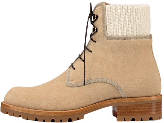 Christian Louboutin CLUB PLATINUM Leren Veterschoenen Enkellaarsjes ''Beige'' 1200440F579 Buy Christian Louboutin CLUB PLATINUM Leren Veterschoenen Enkellaarsjes ''Beige'' 1200440F579