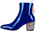 Buy Christian Louboutin CLUB PLATINUM Leder Stiefel Rund Blau mit Reißverschluss 32310425591