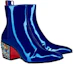 Shop Christian Louboutin CLUB PLATINUM Leder Stiefel Rund Blau mit Reißverschluss 32310425591