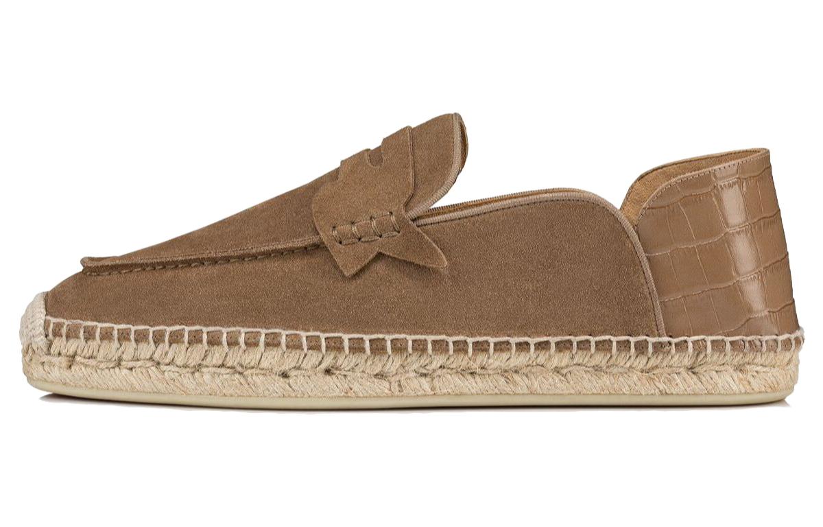 Christian Louboutin CLUB PLATINUM Round Toe Slip-On 'Fisherman Brown'
