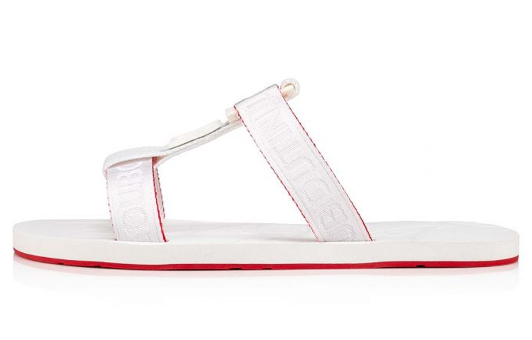 Christian Louboutin Fabric Ribbon Sandals 'White' 1221069WH01