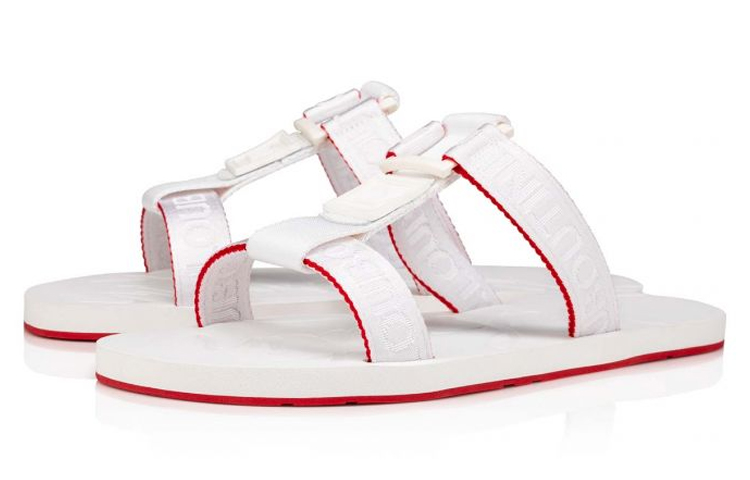 Order Christian Louboutin Fabric Ribbon Sandals 'White' 1221069WH01