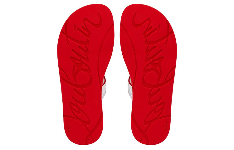 Shop クリスチャンルブタン リボンサンダル (白) 1221069WH01