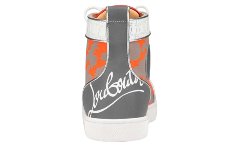 Purchase Christian Louboutin Fun Lou Spikes Flat High 'Reflex Orange Camo' Lelaki 1220655-CMA3