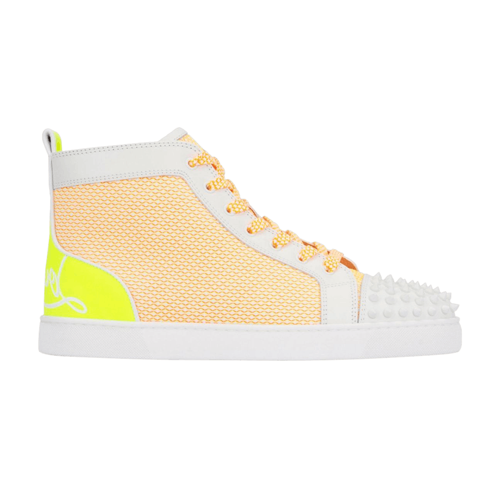 Buy Christian Louboutin Fun Lou Spikes Flat Tinggi 'Putih Kuning' 1230687-T981