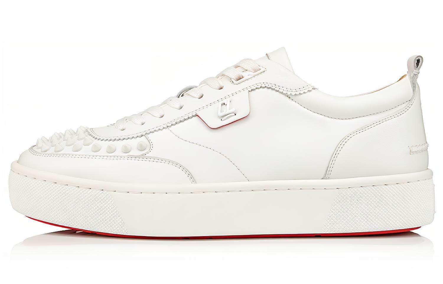 Christian Louboutin Happyrui Spikes Flat 'White' 1200419W256