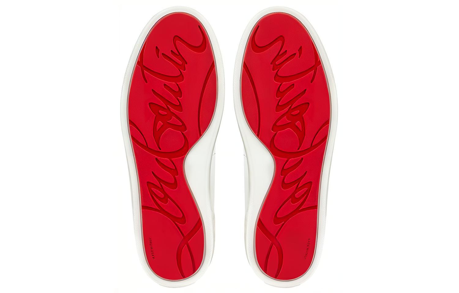 Shop Christian Louboutin Happyrui Spikes Plano 'Blanco' 1200419W256