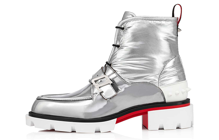 Buy Christian Louboutin Sneaker Tinggi Kulit 'Silver' 1220601SV20
