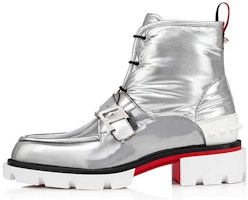Christian Louboutin High-Top Leather Sneaker 'Silver' 1220601SV20 Christian Louboutin High-Top Leather Sneaker 'Silver' 1220601SV20