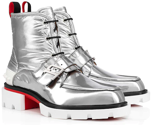 Christian Louboutin Sneaker Tinggi Kulit 'Silver' 1220601SV20 Order Christian Louboutin Sneaker Tinggi Kulit 'Silver' 1220601SV20