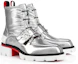 Order Christian Louboutin Sneaker Tinggi Kulit 'Silver' 1220601SV20