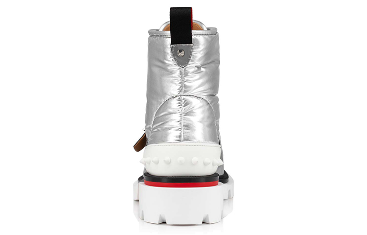 Lookbook Christian Louboutin Sneaker Tinggi Kulit 'Silver' 1220601SV20