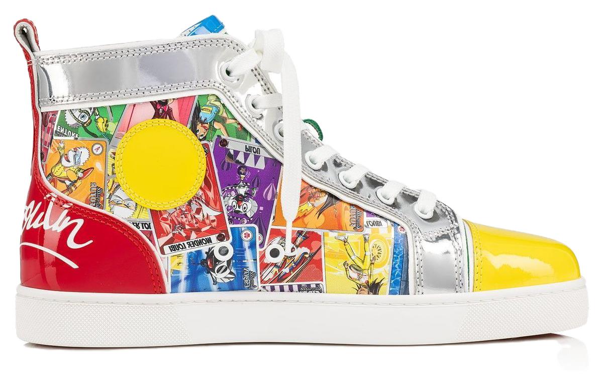 Order Christian Louboutin Leren Hoge Sneakers ''Multicolor Print'' 3230482CMA3