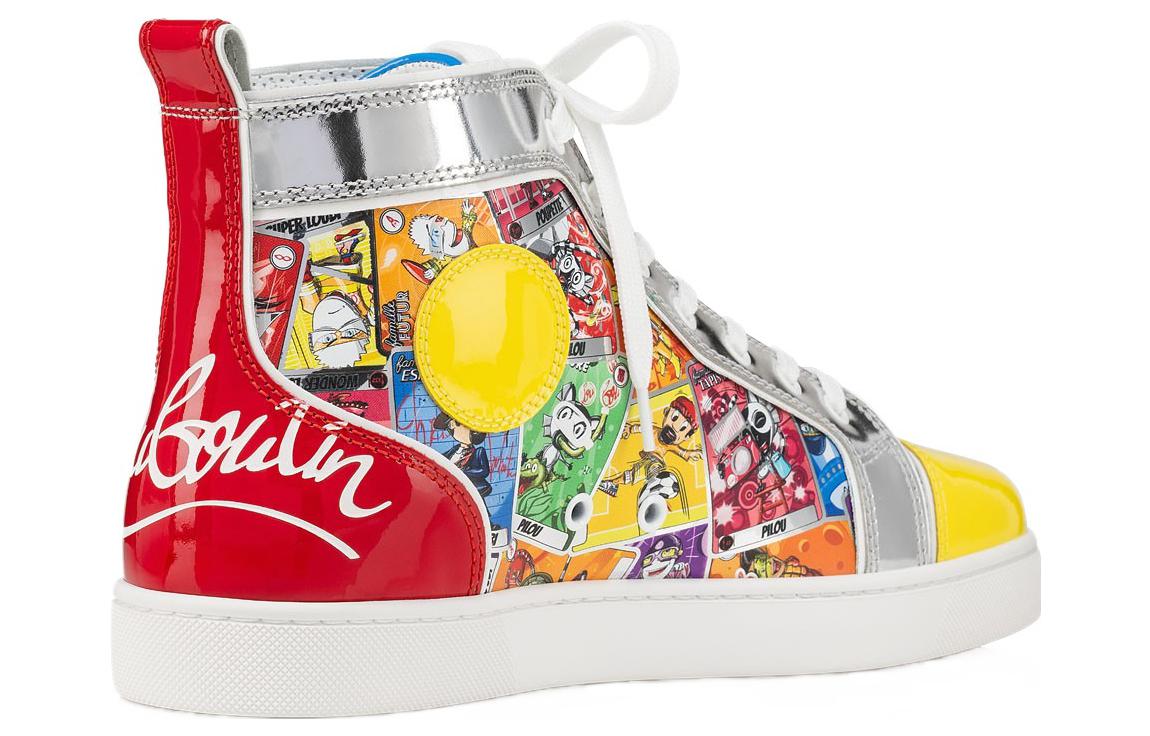 Shop Christian Louboutin Leren Hoge Sneakers ''Multicolor Print'' 3230482CMA3
