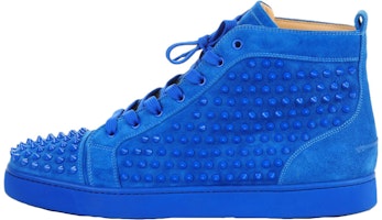 Christian Louboutin Leather High-Top Sneakers 'Blue Fashion' 1140217V048 Christian Louboutin Leather High-Top Sneakers 'Blue Fashion' 1140217V048