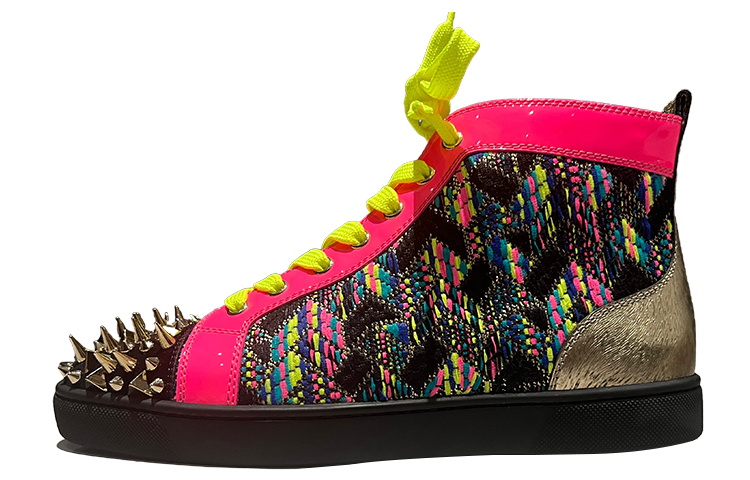 Buy CL路鉑廷 圓頭系帶 高幫 板鞋 男款 多色