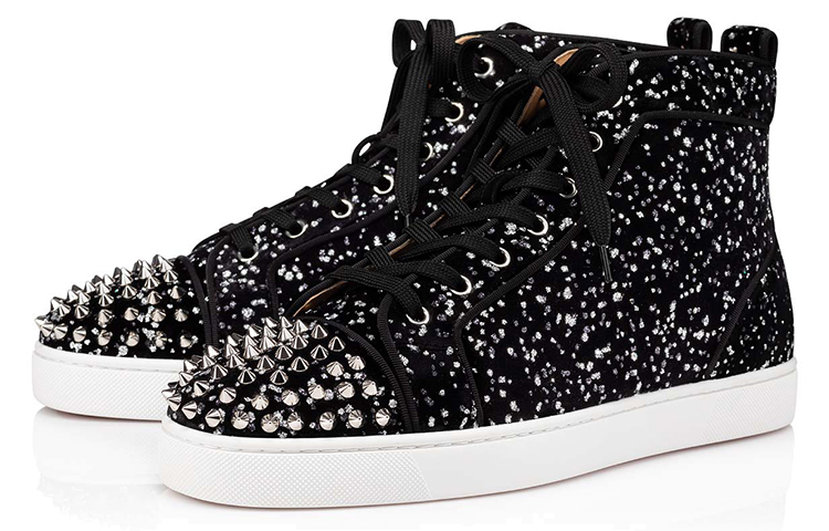 Christian Louboutin Lou Spikes Orlato High 'Black White' 圖 2