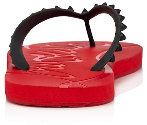 Christian Louboutin Loubi Flip Sandalias Planas 'Negro Rojo' 1201016H358 Shop Christian Louboutin Loubi Flip Sandalias Planas 'Negro Rojo' 1201016H358
