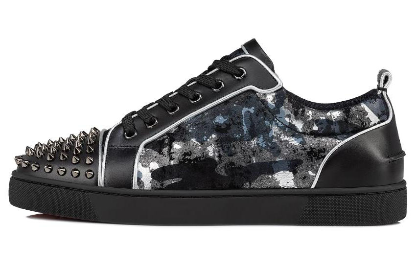 Christian Louboutin Louis Flat Calf Low Top Sneakers 'Black Leather' 1240443B750