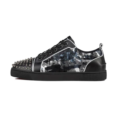 Christian Louboutin Louis Flat Calf Low Top Sneakers 'Black Leather'