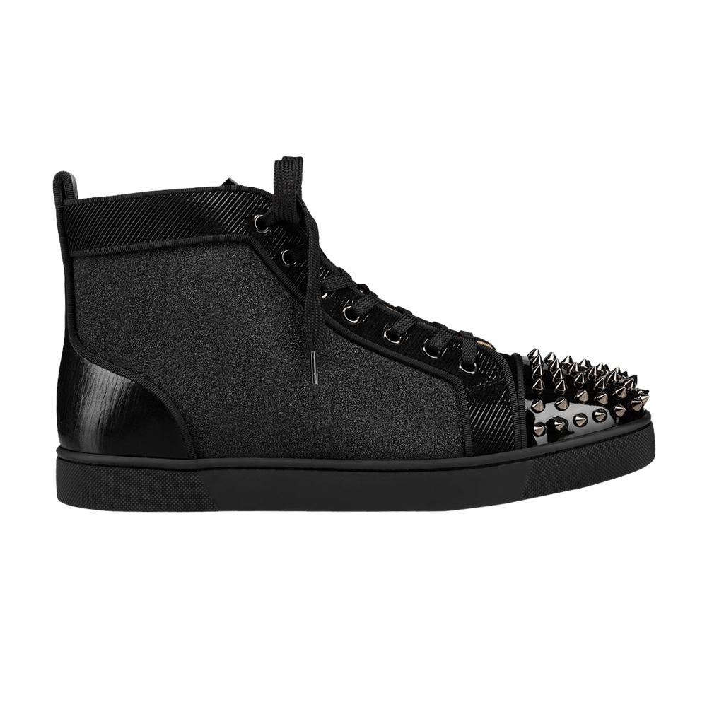 Buy 克里斯提·路布登 路易斯平底小牛皮鉚釘鞋「黑銀色」 3200339-B139