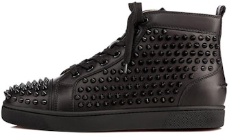 Christian Louboutin Louis Flat Calf Spikes 'Black' 1101083B049 Christian Louboutin Louis Flat Calf Spikes 'Black' 1101083B049