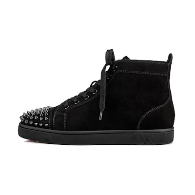Christian Louboutin Louis Flat Calf Spikes 'Black Suede'