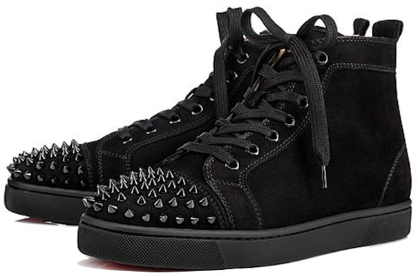 Christian Louboutin Louis Flat Calf Spikes 'Black Suede' 1140458B049 Order Christian Louboutin Louis Flat Calf Spikes 'Black Suede' 1140458B049