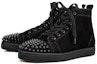 Order Christian Louboutin Louis Flat Calf Spikes 'Black Suede' Kasut Lelaki Kulit Hitam. 1140458B049
