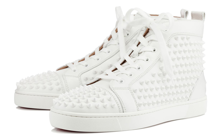 Order Christian Louboutin Louis Flat Calf Spikes ''Latte'' Herren Sneakers 1101083-3047