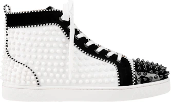 Christian Louboutin Louis Flat Calf Spikes 'White Black' 3191145Q019 Christian Louboutin Louis Flat Calf Spikes 'White Black' 3191145Q019