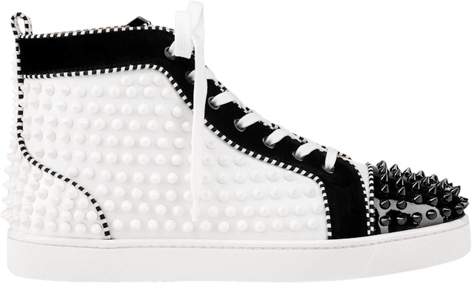 Buy Christian Louboutin Louis Flat Calf Spikes White Black 3191145Q019 Novelship