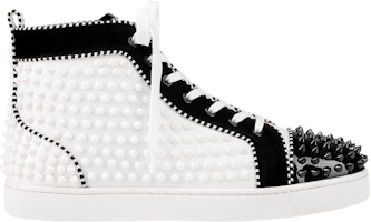 Christian Louboutin Louis Flat Calf Spikes 'White Black' 3191145Q019 Christian Louboutin Louis Flat Calf Spikes 'White Black' 3191145Q019
