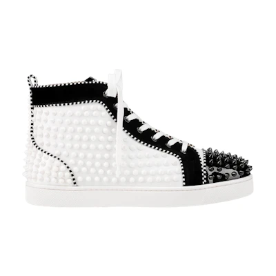 Christian Louboutin Louis Flat Calf Spikes 'White Black'