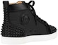 Lookbook Christian Louboutin Louis Flat Calf Spikes Tinggi 'Hitam Matte' 1220217-B026