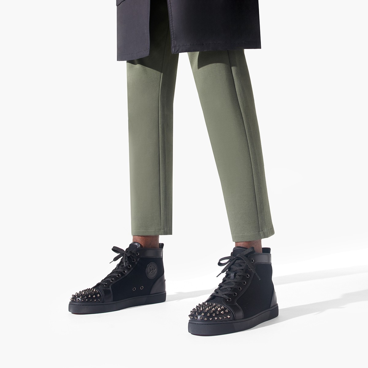 Christian Louboutin Louis Flat Calf Spikes High 'Black' 圖 6