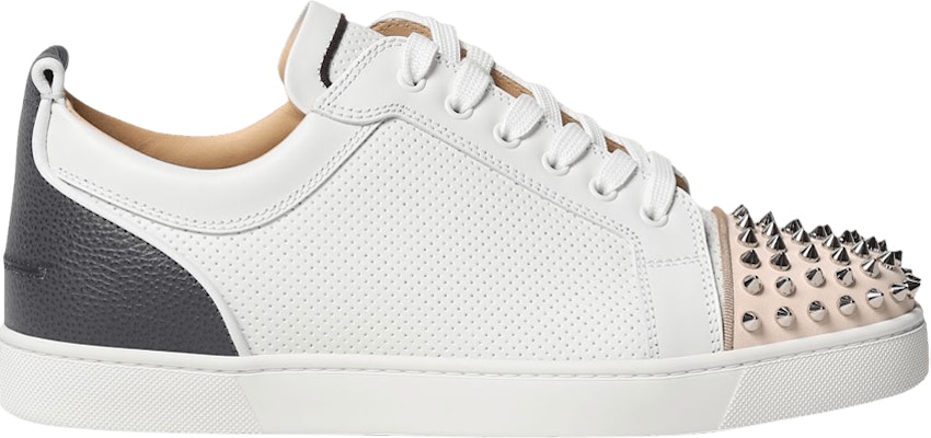 Christian Louboutin Louis Junior Spikes White Black Cream