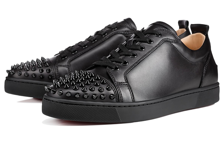 Order Christian Louboutin Louis Junior Spikes Flat Hitam 1130573CM53