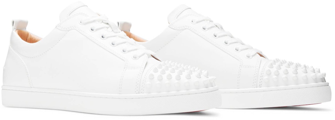 Christian Louboutin Louis Junior Spikes Flat Calf 'Putih' 1130573 Cheap Christian Louboutin Louis Junior Spikes Flat Calf 'Putih' 1130573