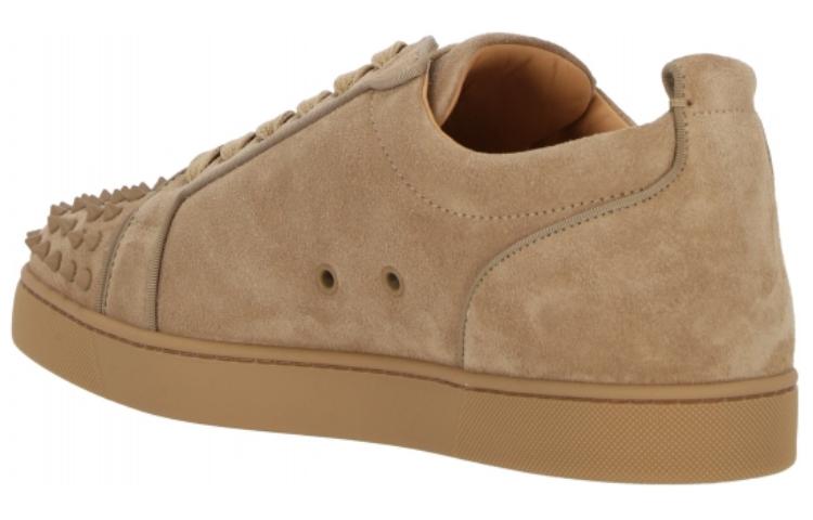 Shop 크리스찬 루부탱 클럽 플래티넘 가죽 스니커즈 '브라운' 3220782F584