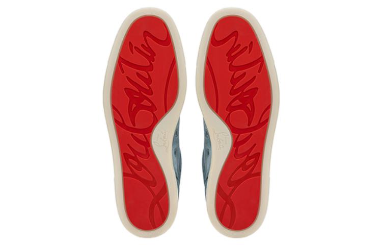 Purchase CL路鉑廷 系帶圓頭舒適 低筒 帆布鞋 男款 藍色