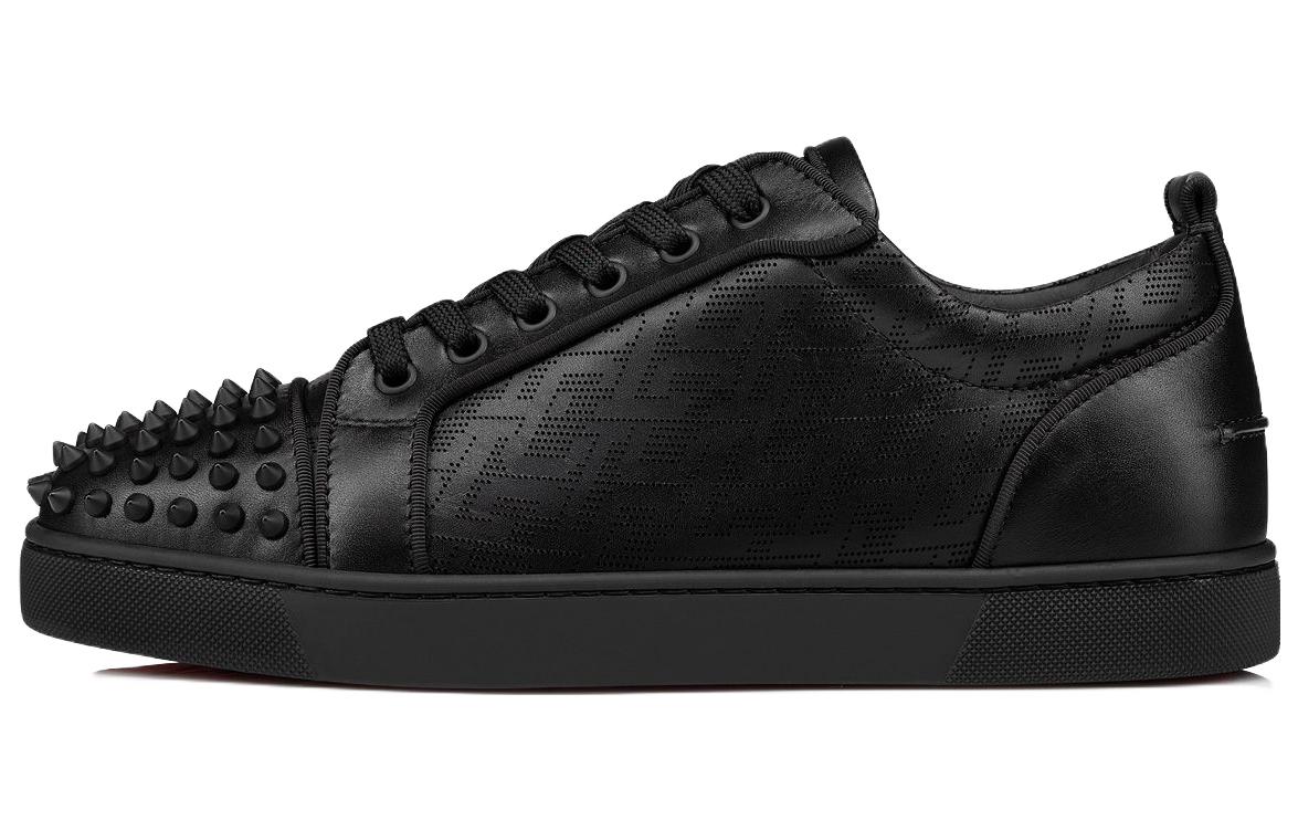 Christian Louboutin Louis Junior Spikes Orlato Flat 'Black CL Pattern' 1230206-B026
