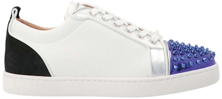 Christian Louboutin Louis Junior Spikes Orlato Flat 'White Blue' 1220247CMA3 Christian Louboutin Louis Junior Spikes Orlato Flat 'White Blue' 1220247CMA3